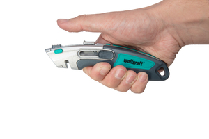 Cúter de seguridad dual profesional con cuchilla retráctil