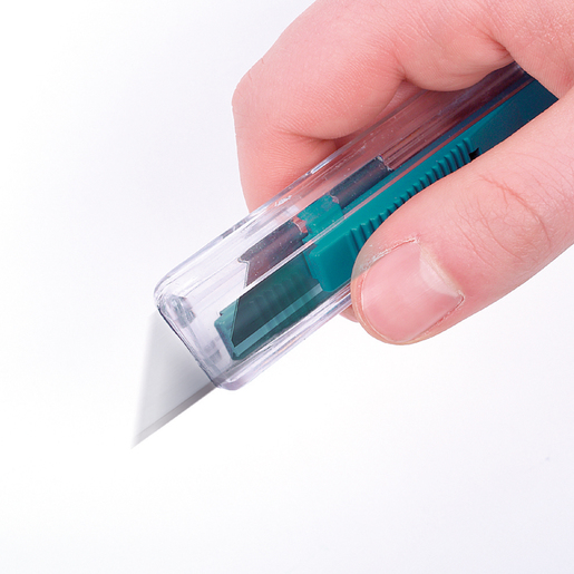 Безопасный нож с трапециевидным лезвием, из пластмассы