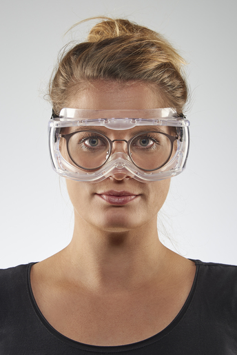 Vollsichtbrille „Comfort“ mit Dichtlippe und Gummiband, farblos, indirekt belüftet