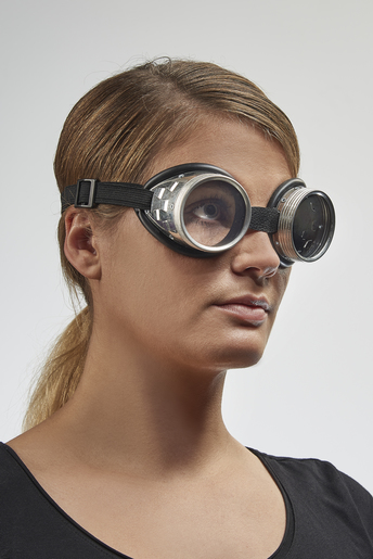 Ochelari de protecție împotriva așchiilor cu bandă din cauciuc, incolori