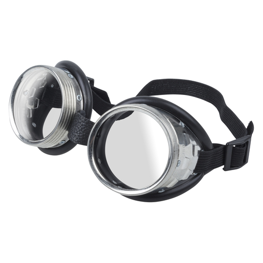 Okulary przeciwodpryskowe z gumowym paskiem, bezbarwne