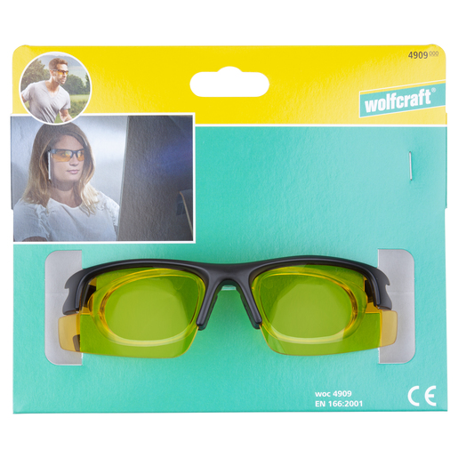 Occhiali di protezione per luce blu con stanghette, giallo scuri, clip-on per lenti di correzione