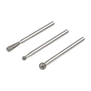 Diamond Mounted Point Set, Spherical and Tapered, 3 Pcs.