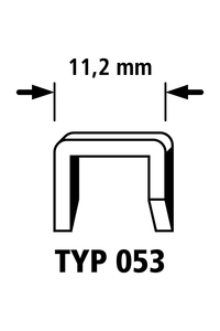 Bredtrådsklamrar med D-spets, hårt stål, typ 053