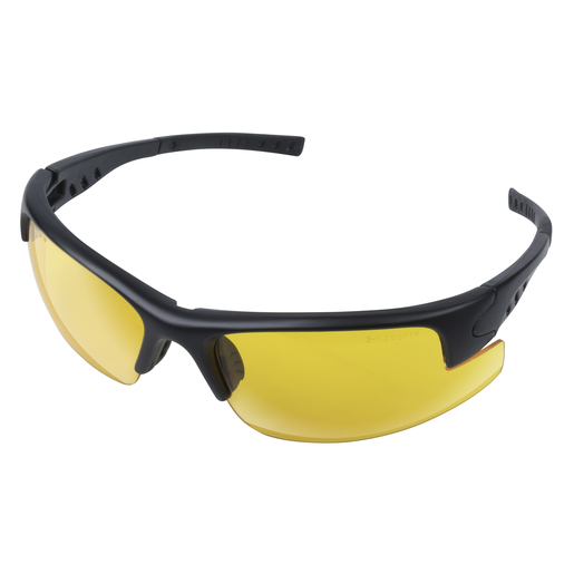 Gafas protectoras para pantalla con patillas, ahumado en amarillo, montura con sistema de clip para cristales graduados